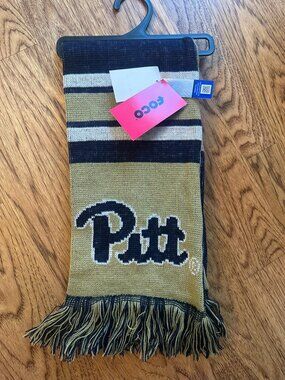 NWT UNIVERSITY OF PITTSBURGH PITT PANTHERS FRINGE SCARF FOCO OFFICIALLY LICENSED